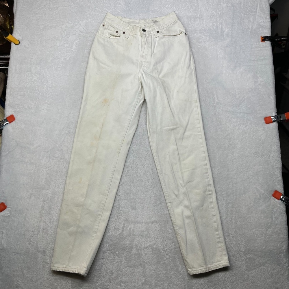 Vintage‎ 90s Levi's Jeans Women's 7S White Denim Button Fly USA Made - 25X29